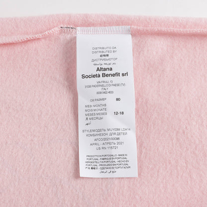 女婴粉色Logo棉连体衣