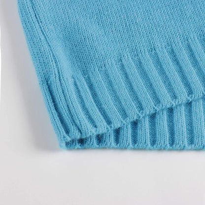 女童蓝色Logo毛衣