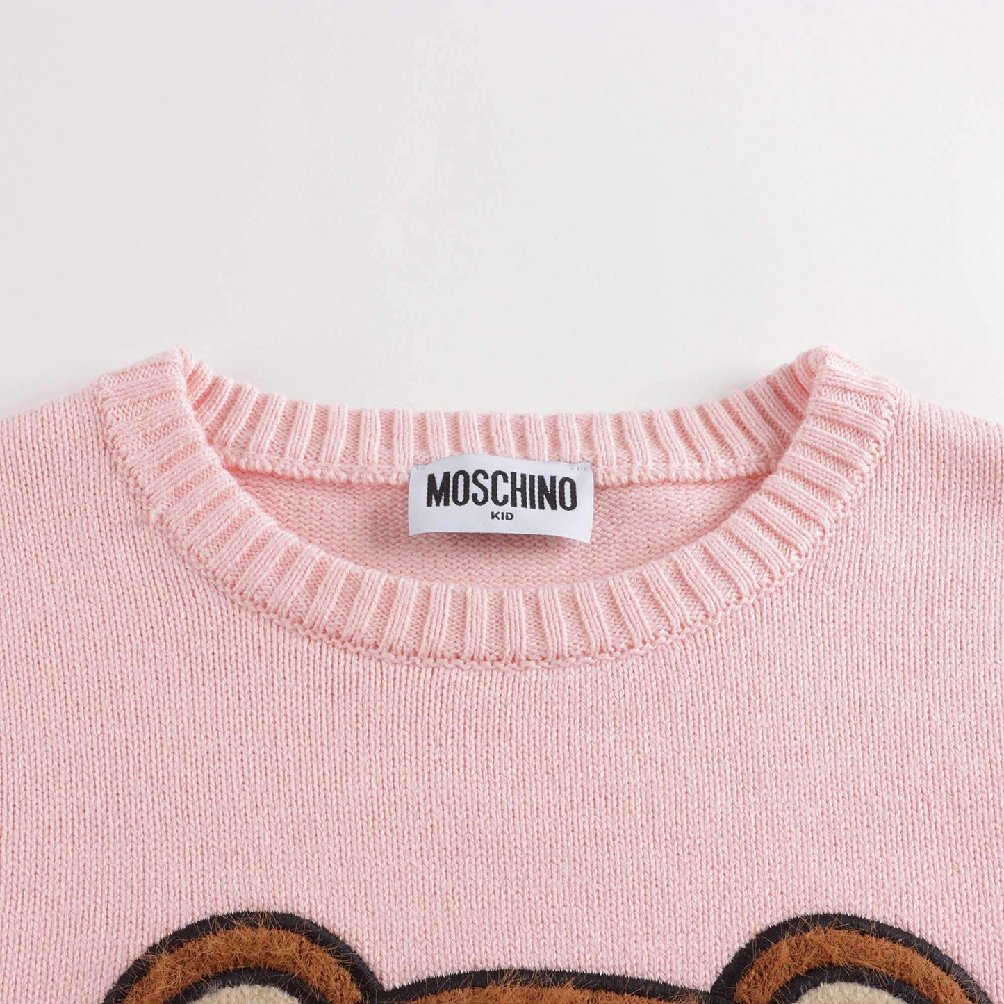 女童粉色Logo棉毛衣