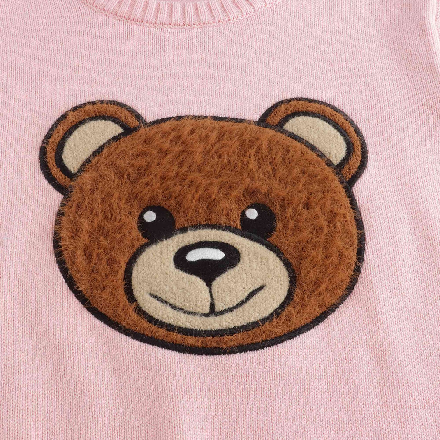 女童粉色Logo棉毛衣