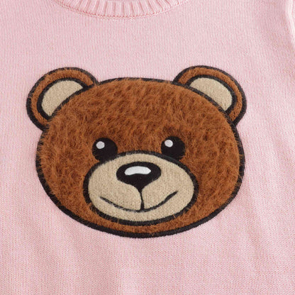 女童粉色Logo棉毛衣