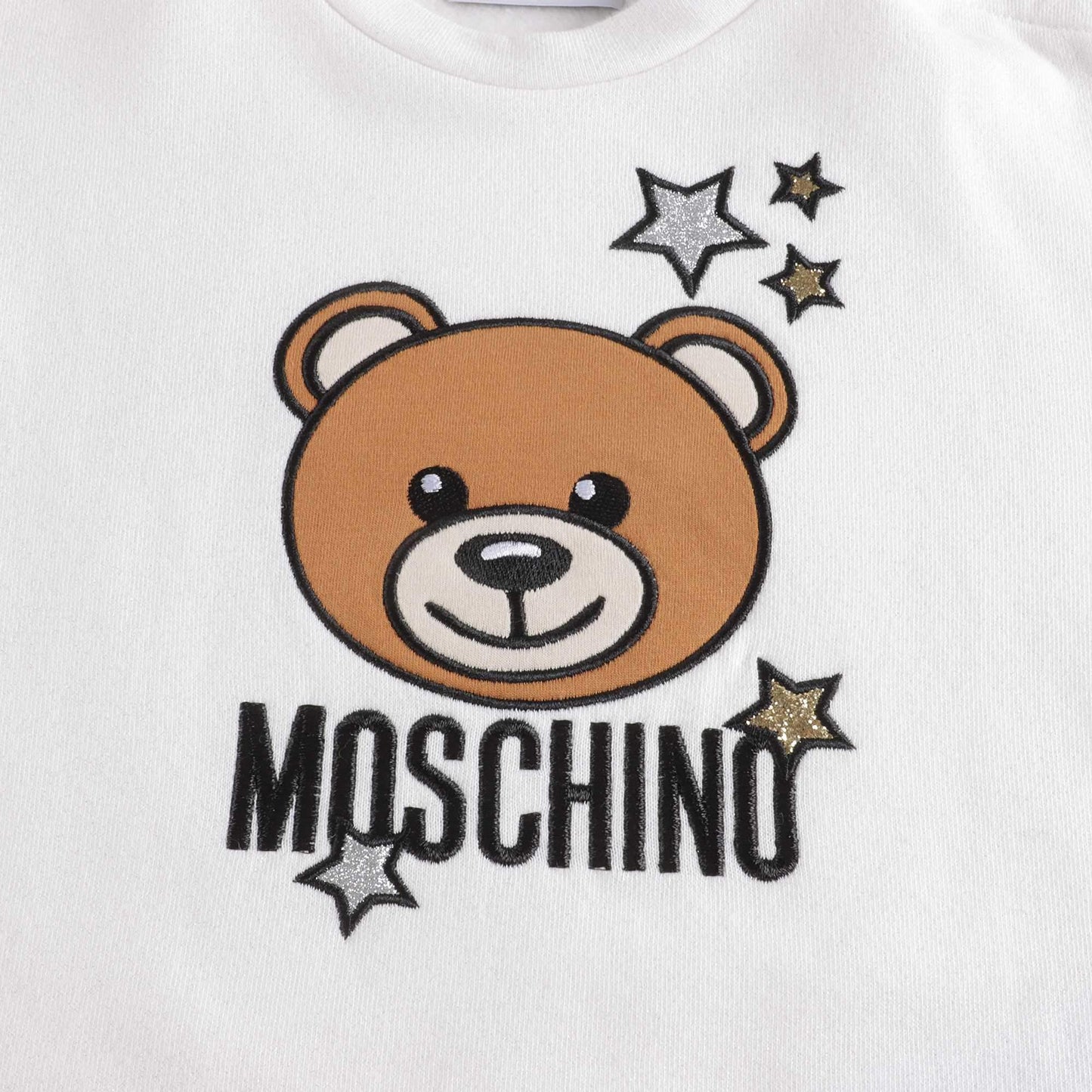 女婴白色Logo棉卫衣