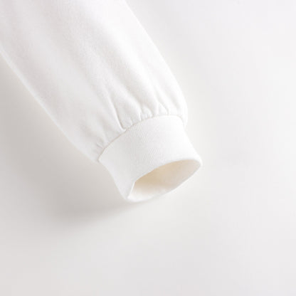 女婴白色Logo棉卫衣