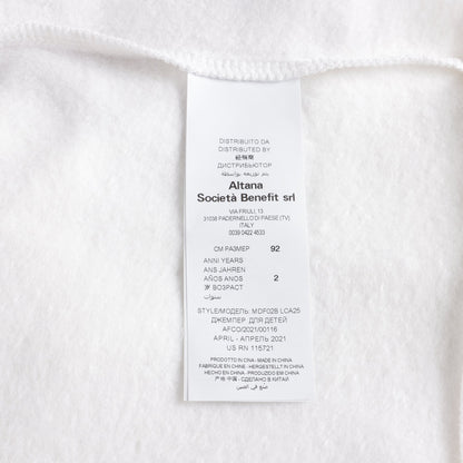 女婴白色Logo棉卫衣