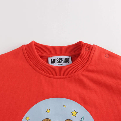 婴儿红色印花棉卫衣