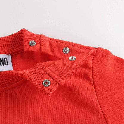 婴儿红色印花棉卫衣