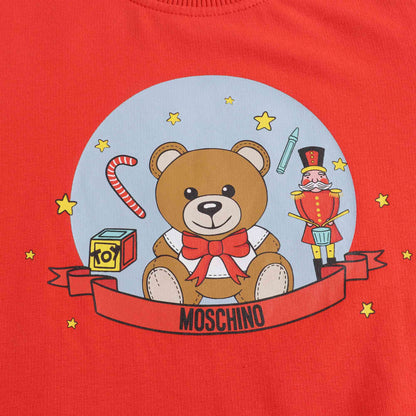 婴儿红色印花棉卫衣