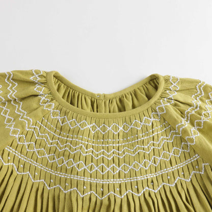 女童橄榄绿棉上衣