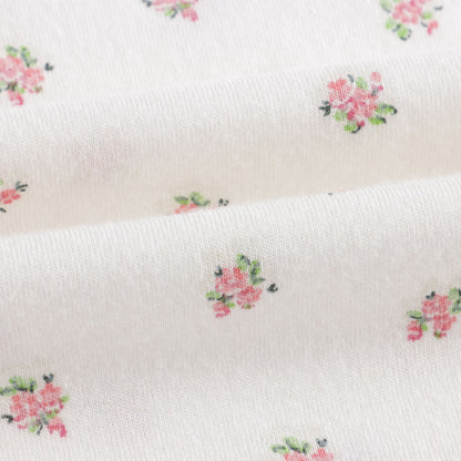 女童白色碎花棉睡衣套装