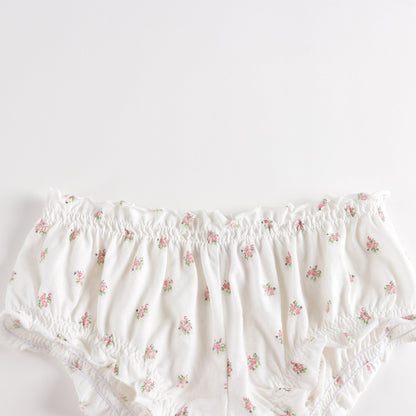 女童白色碎花棉睡衣套装