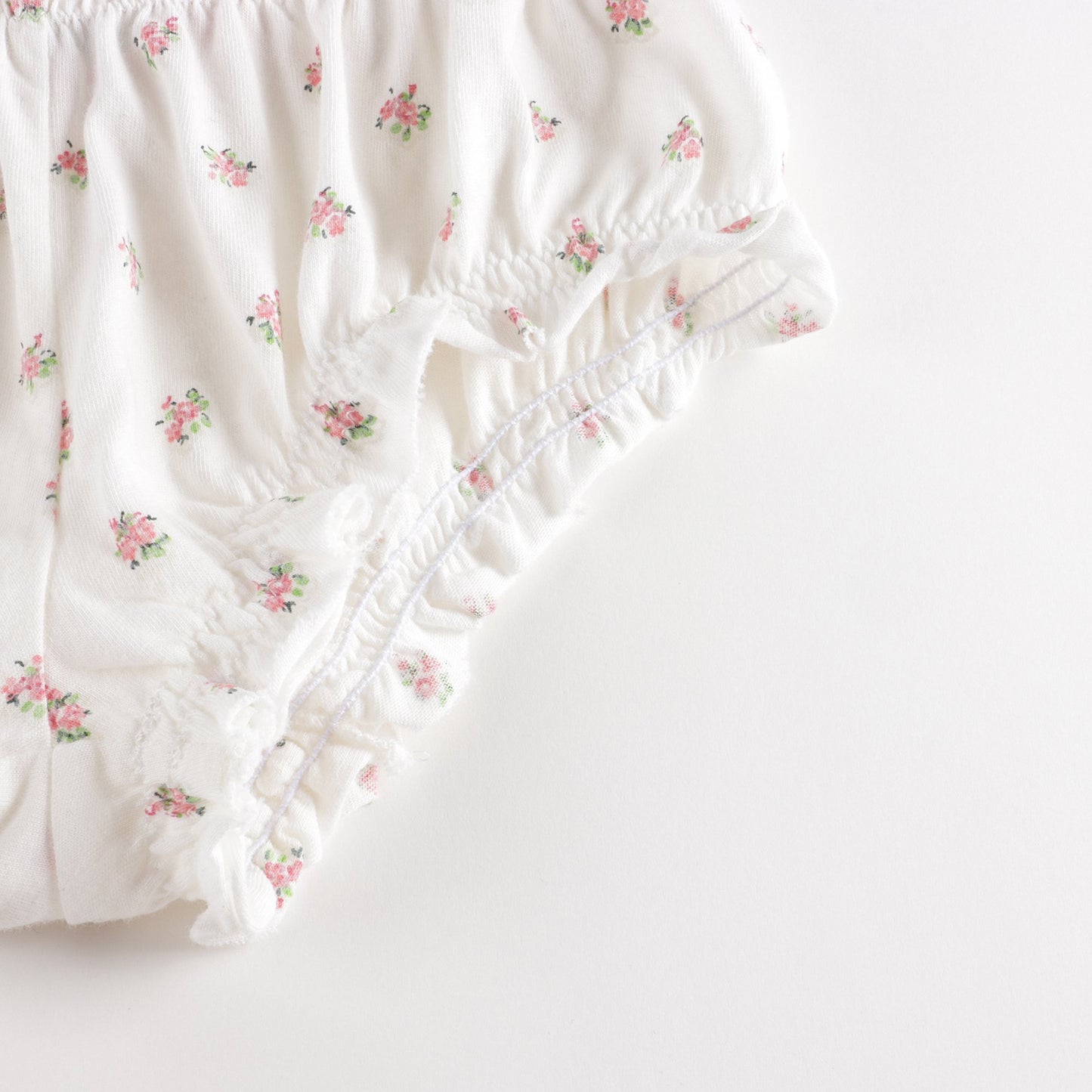 女童白色碎花棉睡衣套装