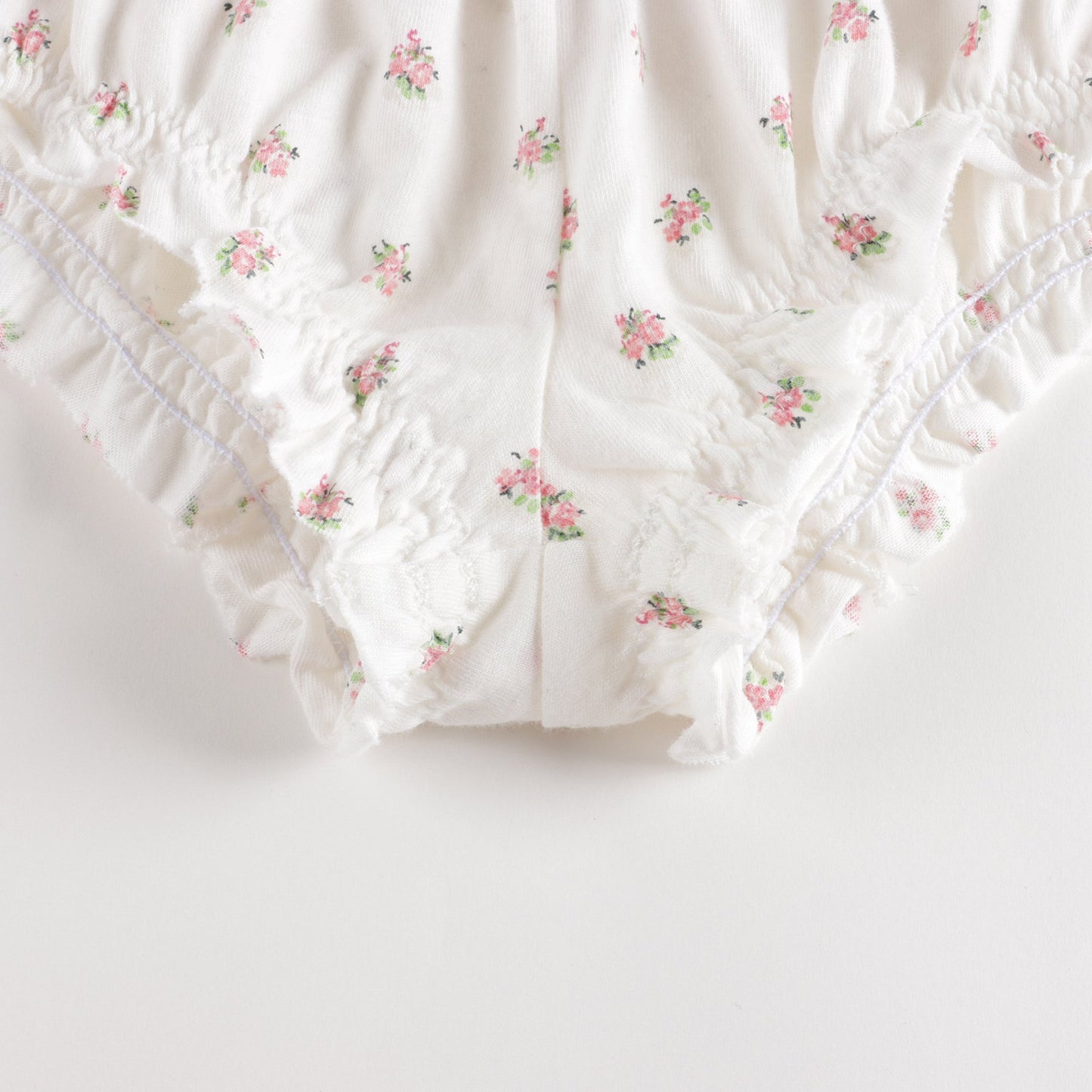 女童白色碎花棉睡衣套装