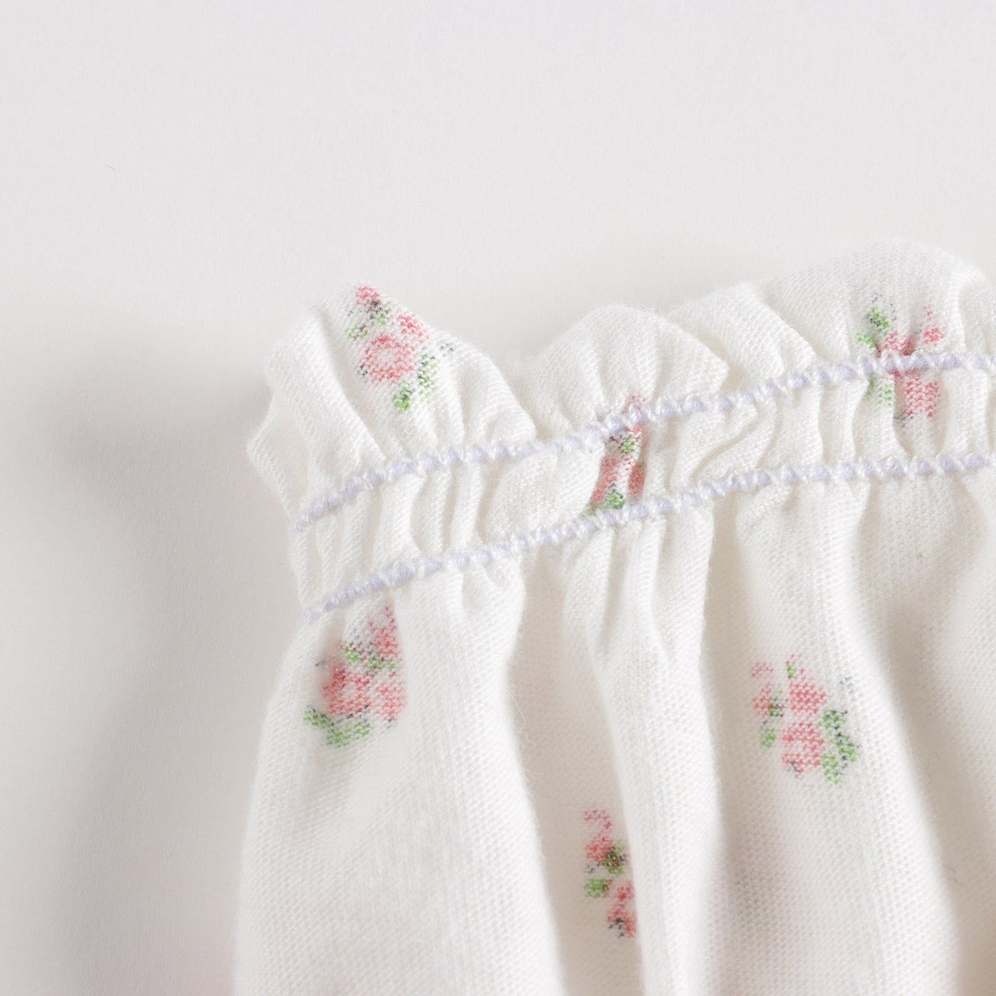 女童白色碎花棉睡衣套装