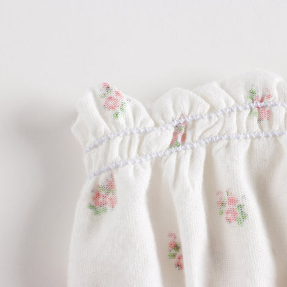 女童白色碎花棉睡衣套装