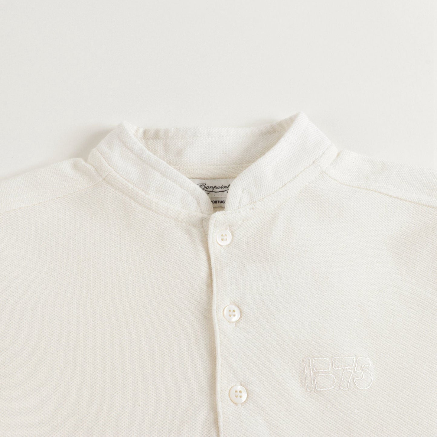 Boys Off White Cotton Poloshirt