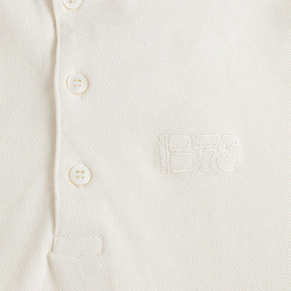 Boys Off White Cotton Poloshirt