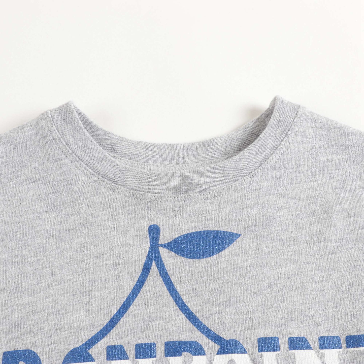Girls Light Grey Cotton T-Shirt