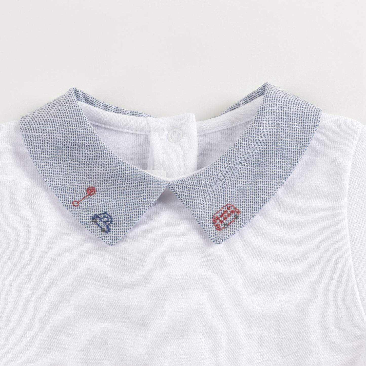 Baby Boys & Girls White Cotton Babysuit
