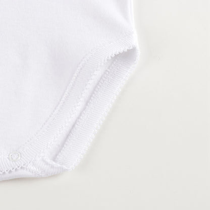 Baby Boys & Girls White Cotton Babysuit