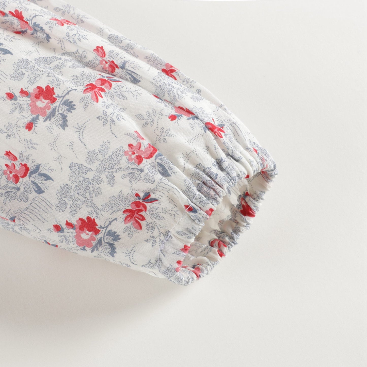 Girls White Floral Cotton Top