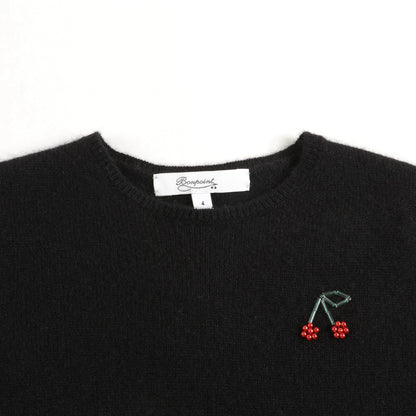 Girls Black Cashmere Sweatshirt