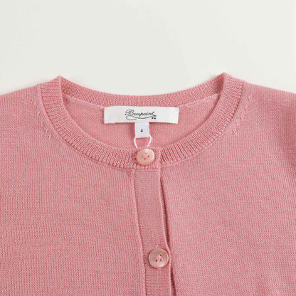 Girls Pink Wool Cardigan