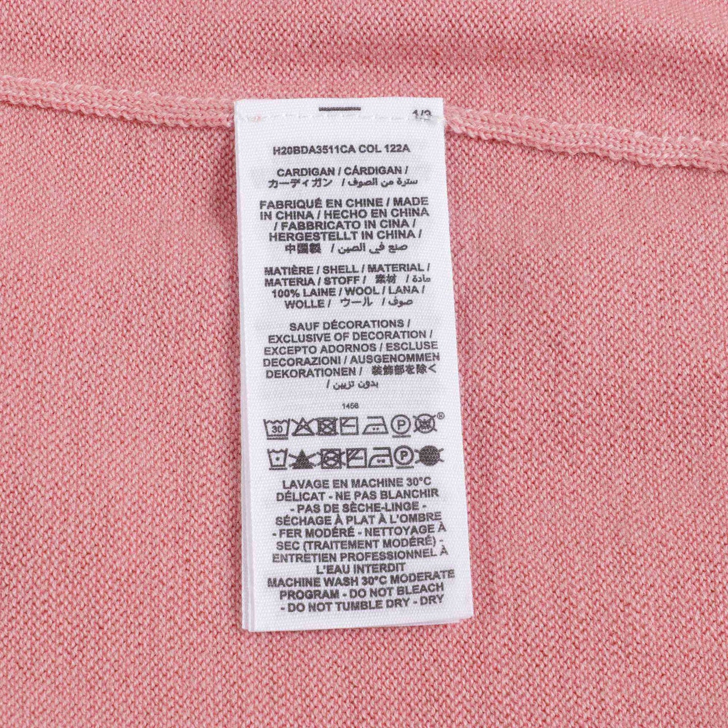 Girls Pink Wool Cardigan