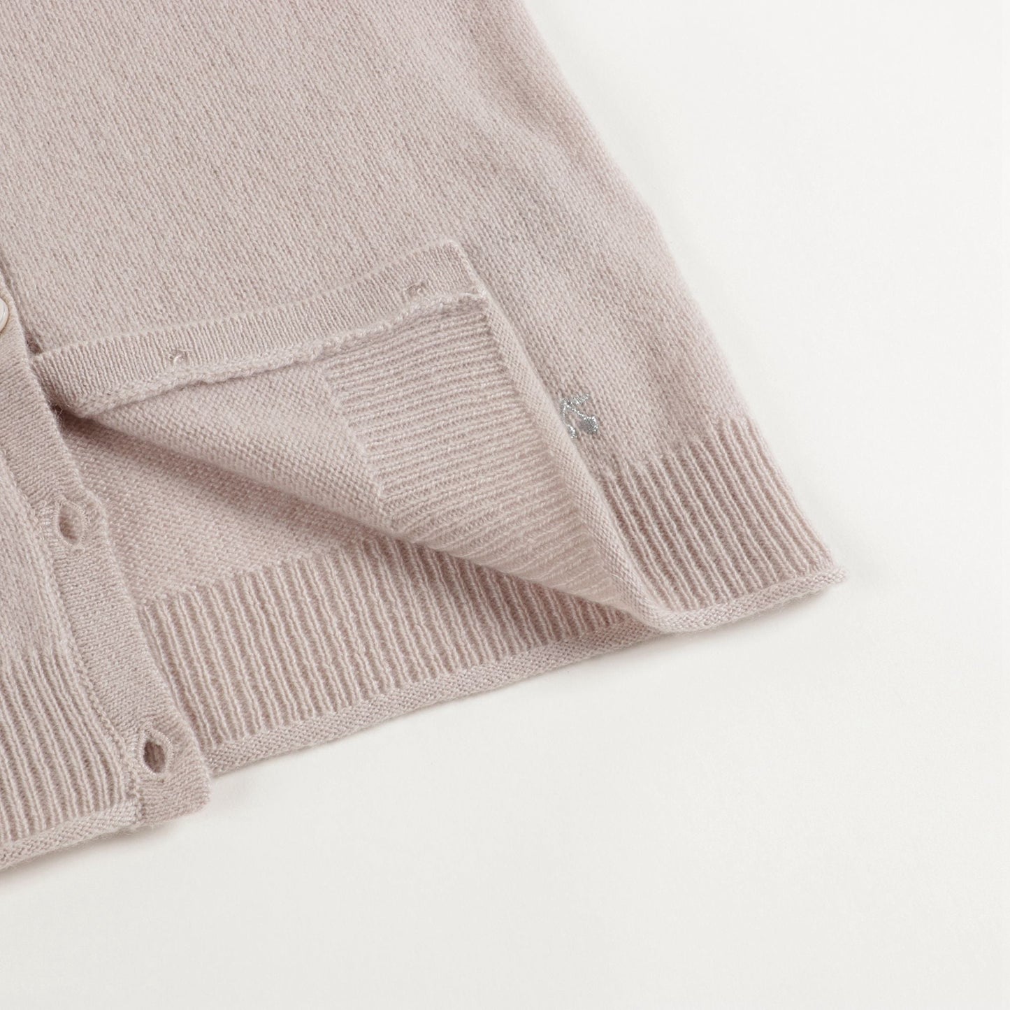 Girls Puce Grey Cashmere Cardigan