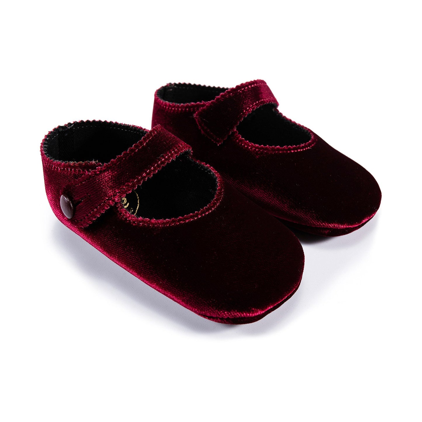 Baby Girls Burgundy Velvet Flats