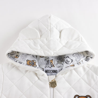 婴儿白色棉连体衣