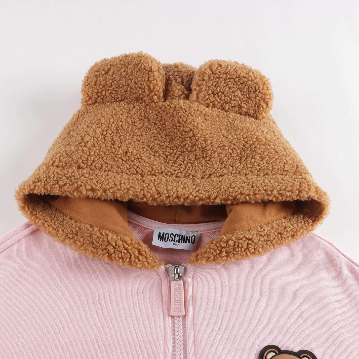 女童粉色Logo连帽拉链上衣