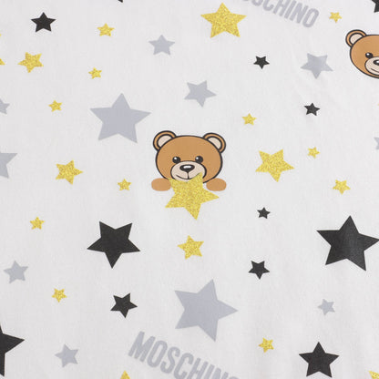 女童白色刺绣Logo斗篷