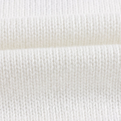 女童白色Logo棉毛衣