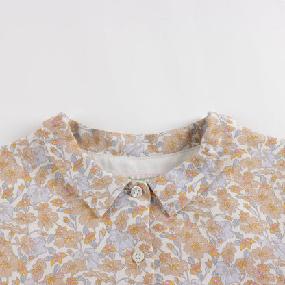 女童黄色印花连衣裙