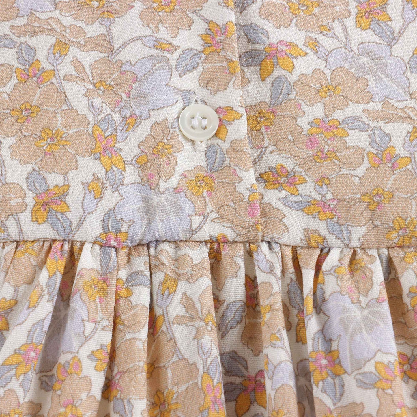 女童黄色印花连衣裙