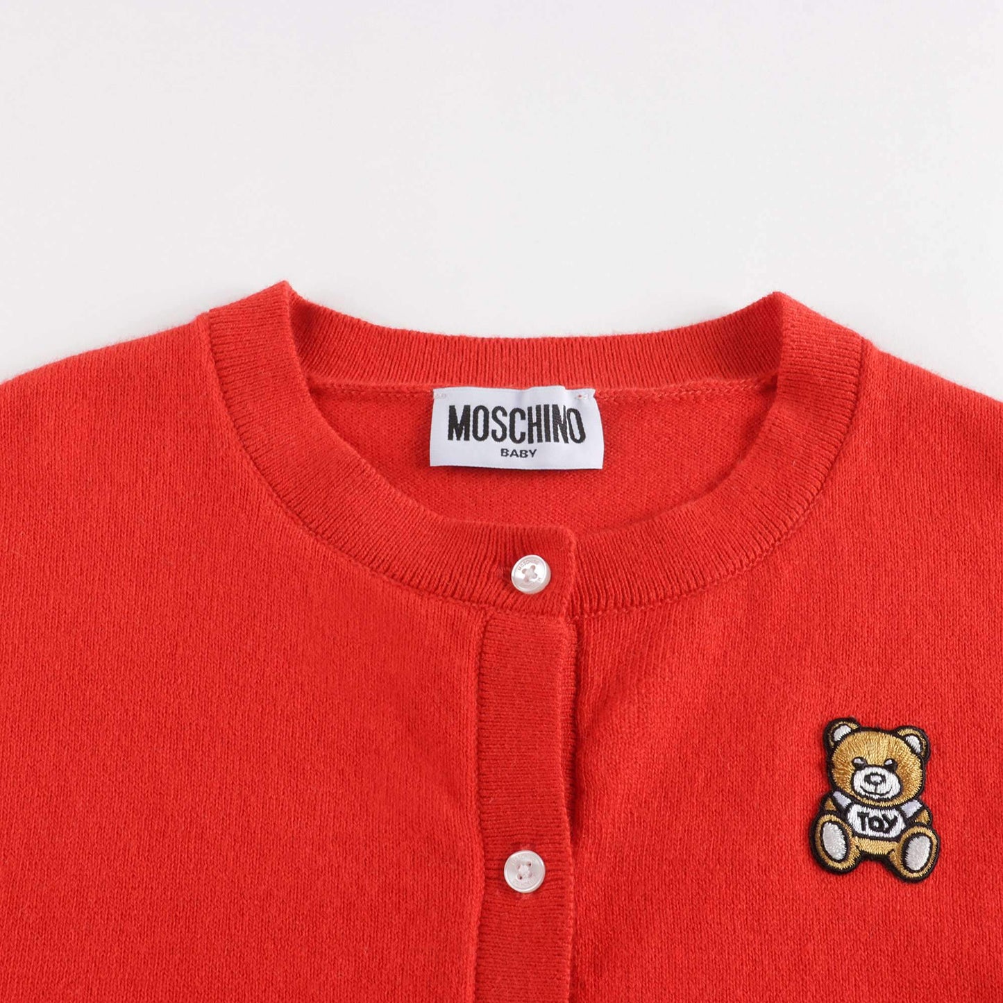 女婴红色Logo针织开衫