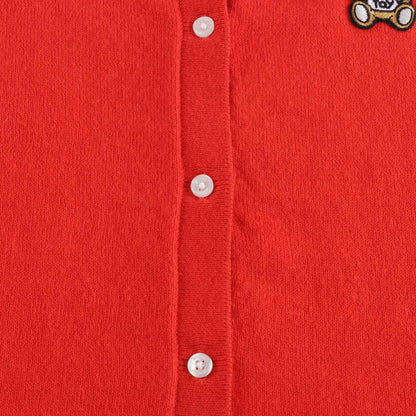 女婴红色Logo针织开衫