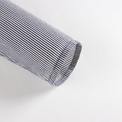 婴儿藏青色条纹棉衬衫