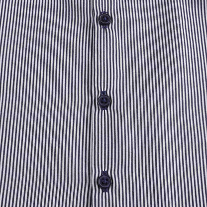 婴儿藏青色条纹棉衬衫