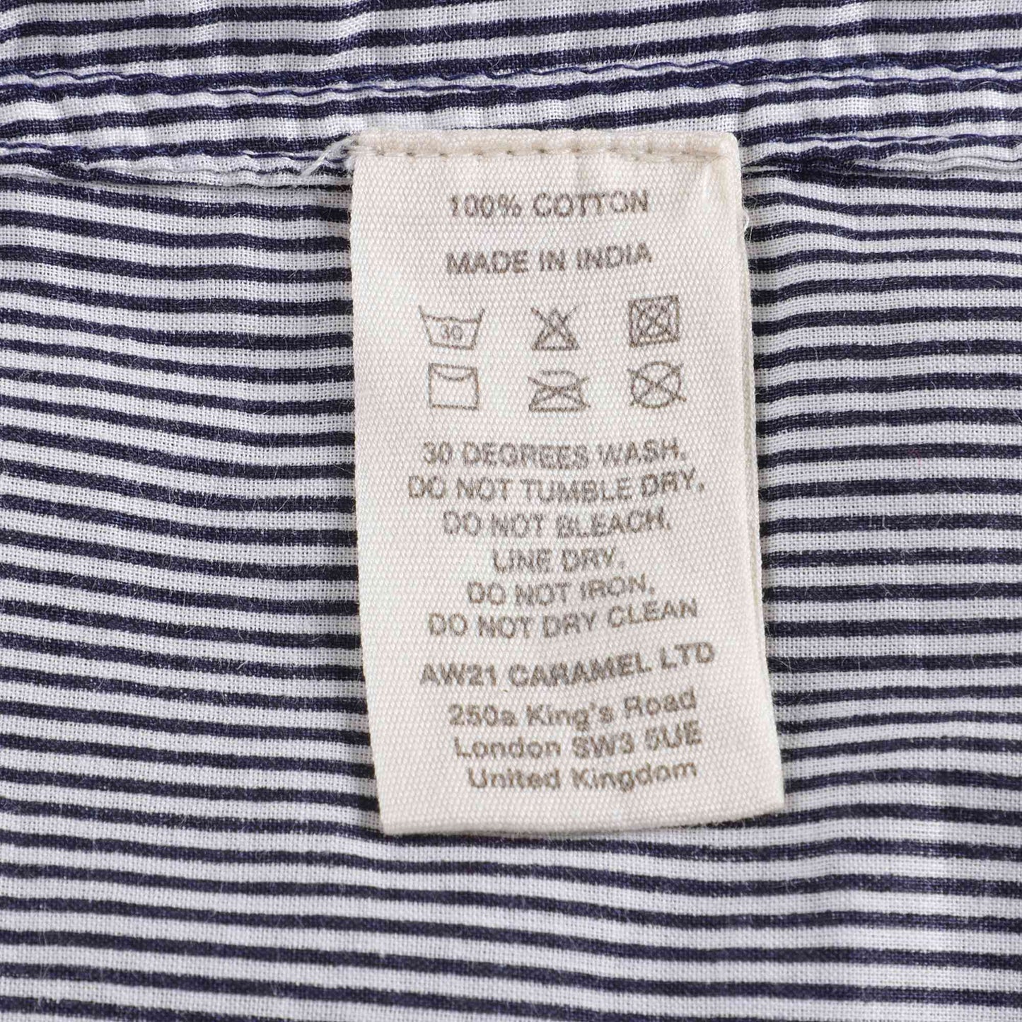 婴儿藏青色条纹棉衬衫