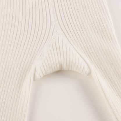 女童白色棉连裤袜