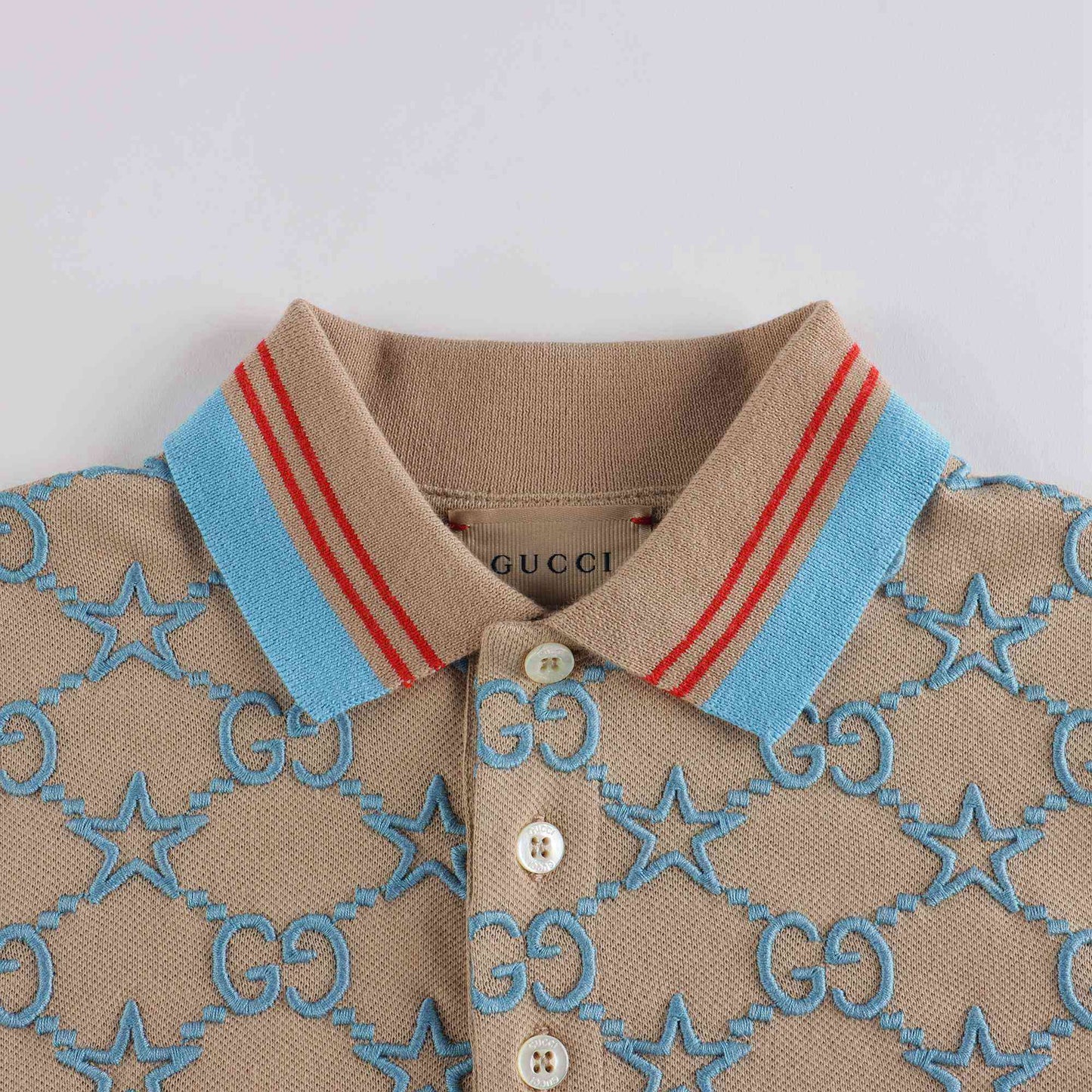 男童米色LogoPolo衫