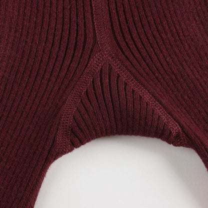 女童紫红色棉连裤袜