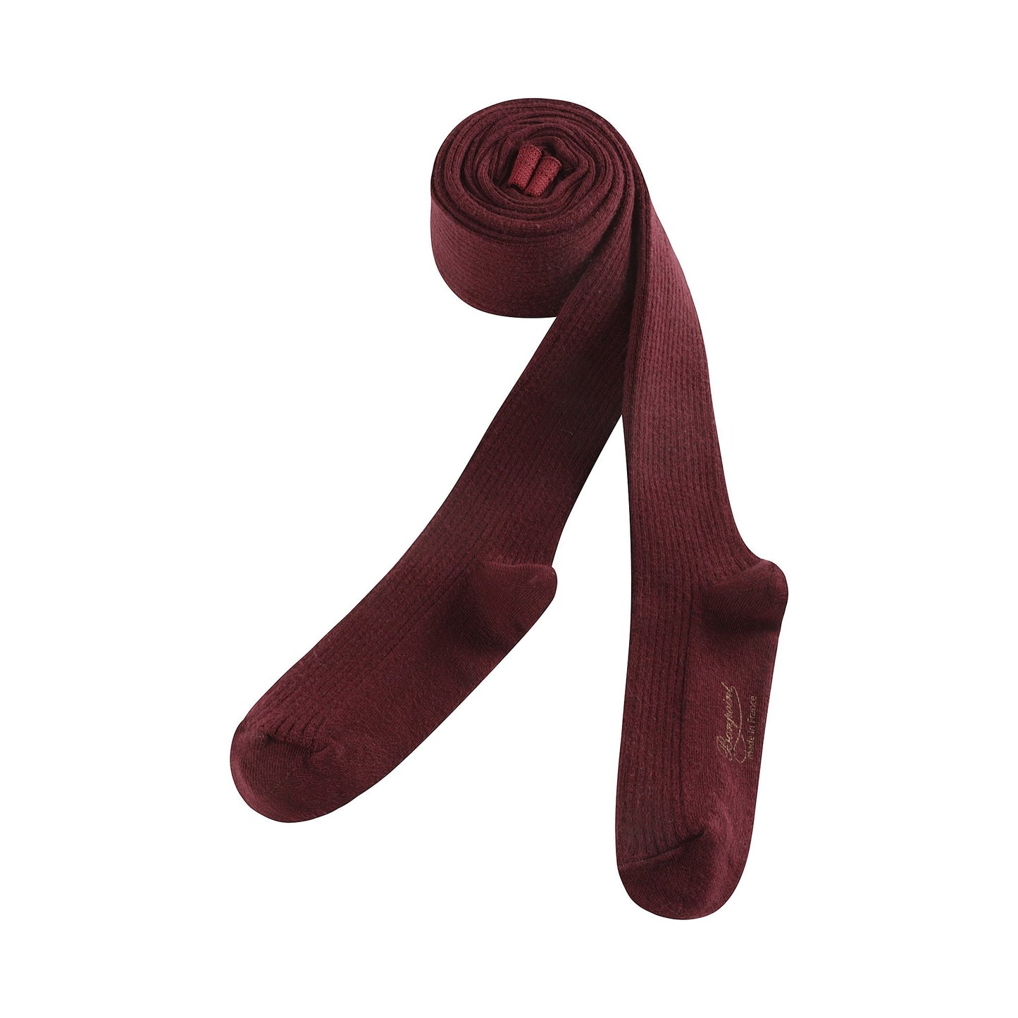 女童紫红色棉连裤袜