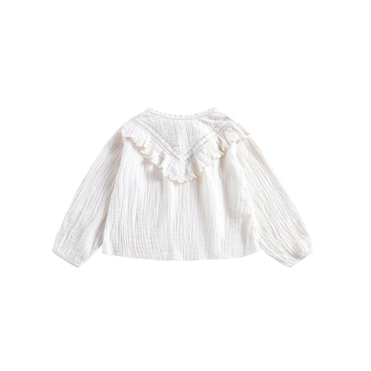 Girls White Organic Cotton Blouse