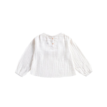 Girls White Organic Cotton Blouse