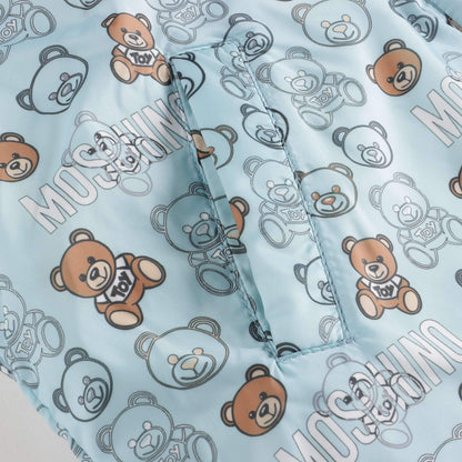 女婴蓝色印花羽绒夹克