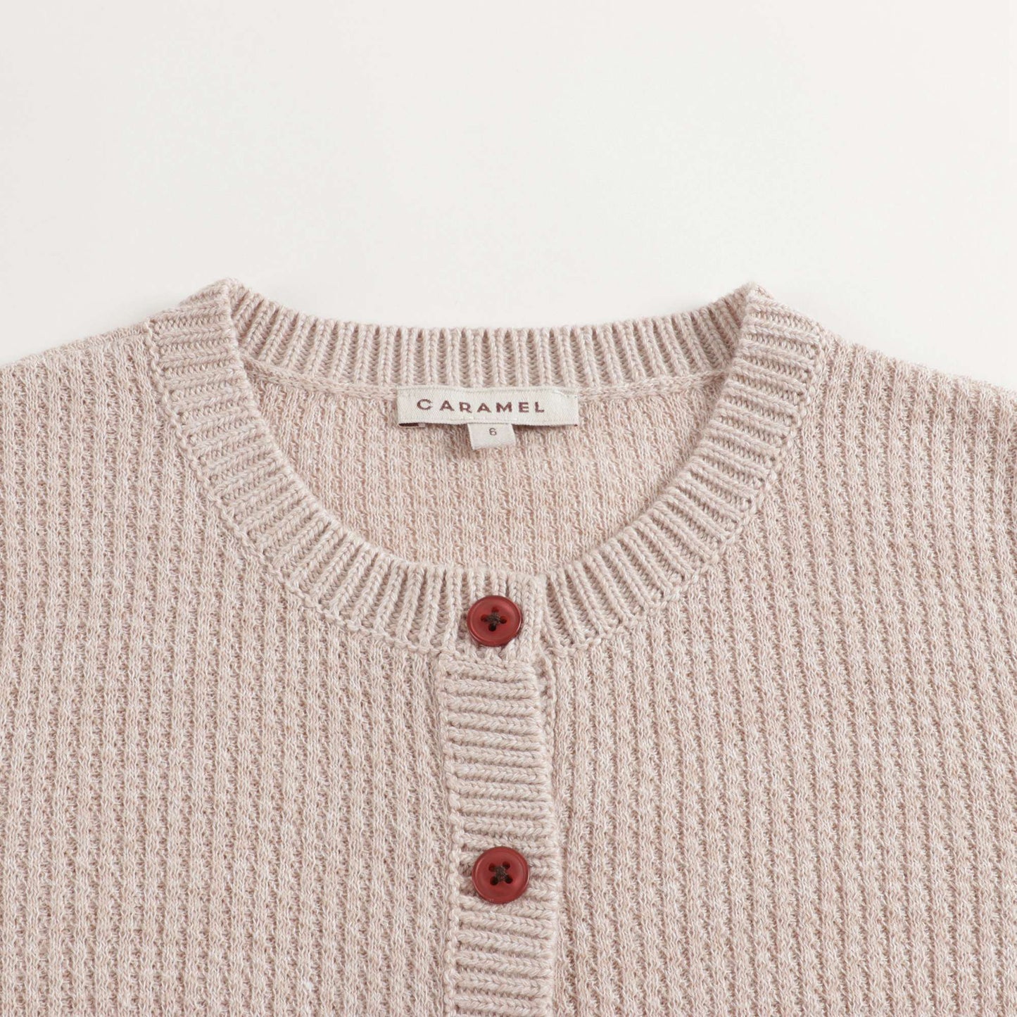 Girls Camel Cotton Cardigan