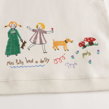 Baby Girls White Painted Cotton Sweatshirt