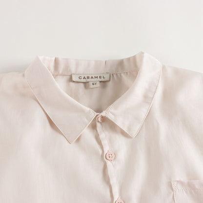 Boys & Girls White Cotton Shirt